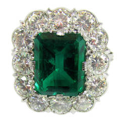 Buccellati Rare Russian Emerald Diamond Platinum Ring