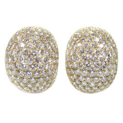 Cartier Diamond Yellow Gold Bombe Ear Clips