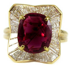 Oscar Heyman 3.01 Carat Natural Burma Ruby Yellow Gold Platinum Diamond Ring