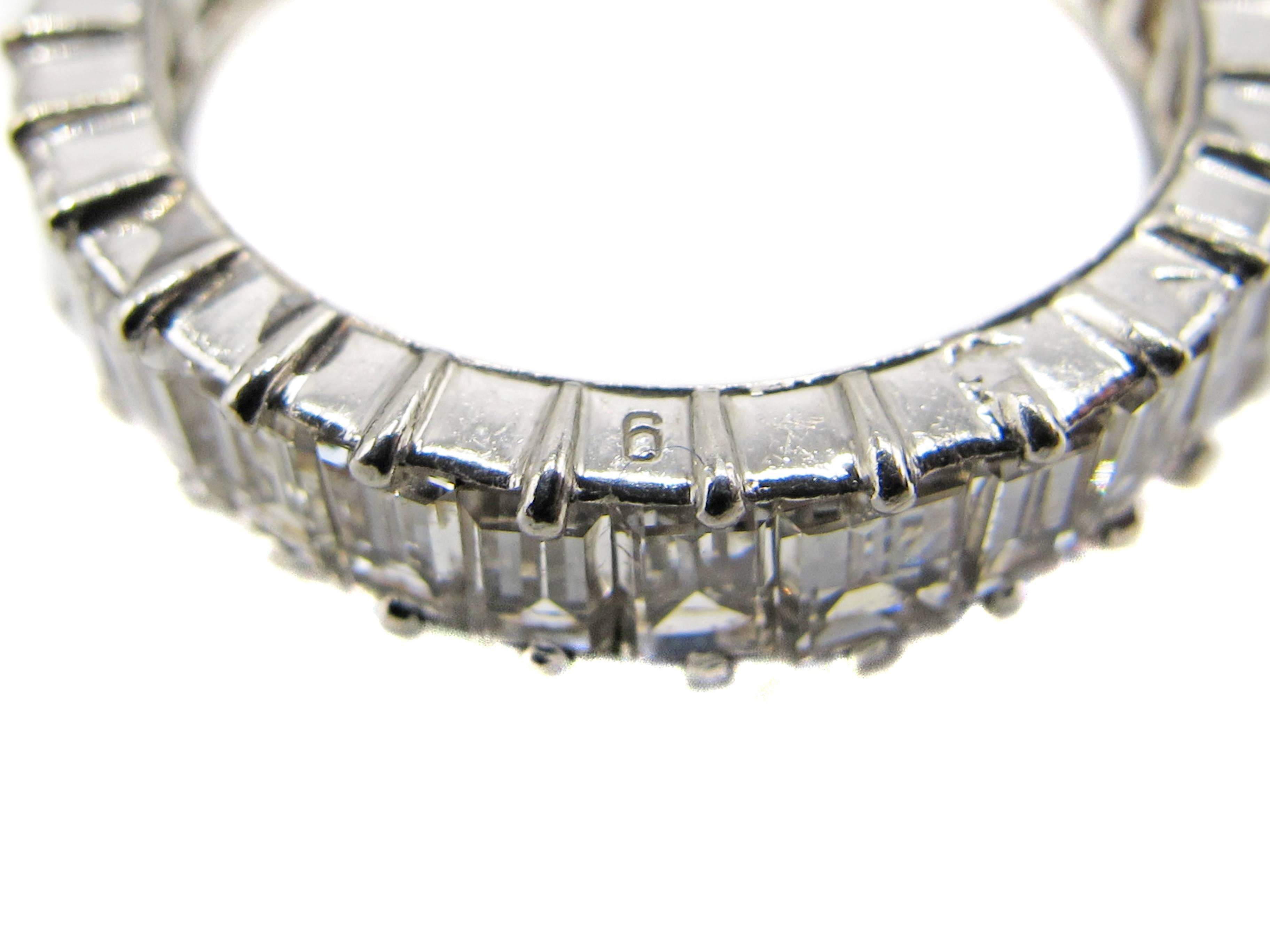 Contemporary French Platinum Baguette Diamond Eternity Band