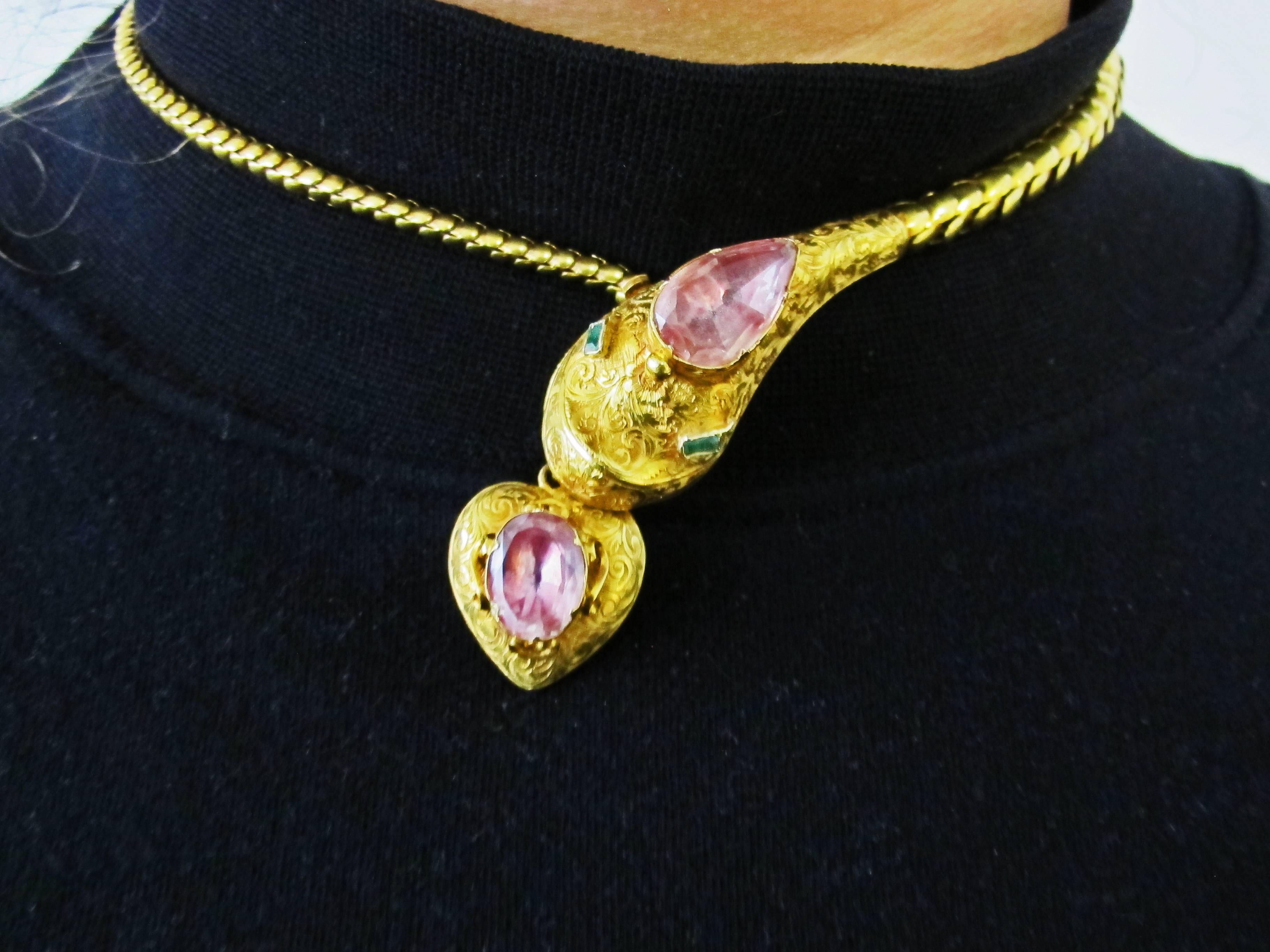 Victorian Gold Snake Necklace 4
