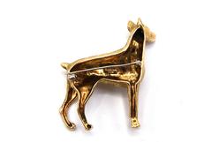 Tiffany & Co. Yellow Gold Doberman Dog Brooch Pin