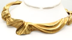 Collana girocollo in oro giallo 18 carati, unica e rara, di Angela Cummings
