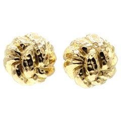 Wander France 1980's Textured Gold Ear Clips