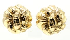 Wander France 1980's Textured Gold Ear Clips