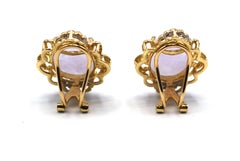 Lavender Jade Diamond Gold Earclips