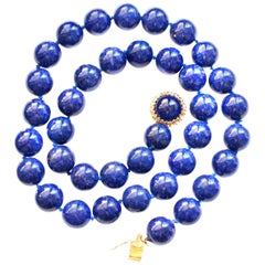 Royal Blue Natural Lapis Lazuli Bead Necklace