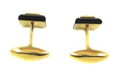 gold black onyx and citrine cufflinks
