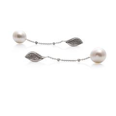 Australian South Sea Pearls 0.79ct White Diamond Earring and Necklace Set