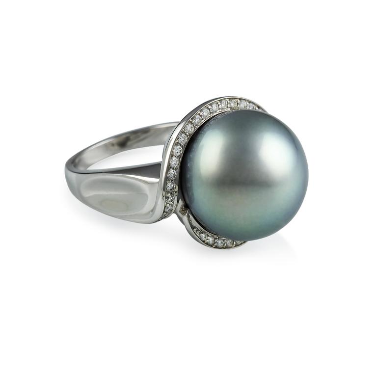 Lust Pearls Tahitian 15.9mm South Sea Pearl 0.31 Carat Diamond Ring at ...