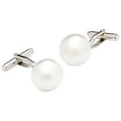 Lust for Him White South Sea Pearl Cufflinks