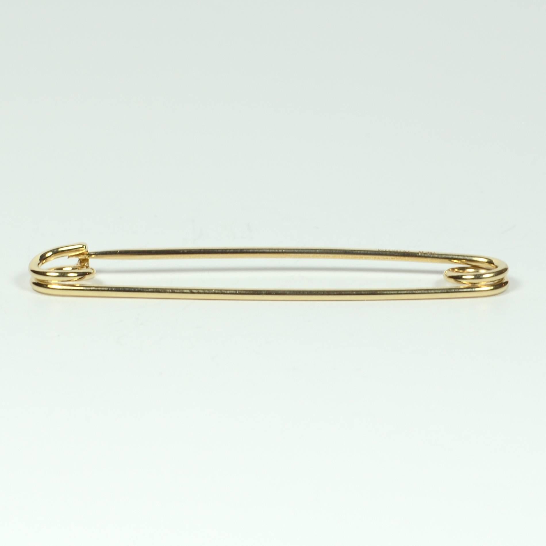 Women's or Men's Tiffany & Co. Gold Safety Pin Brooch, circa 1980