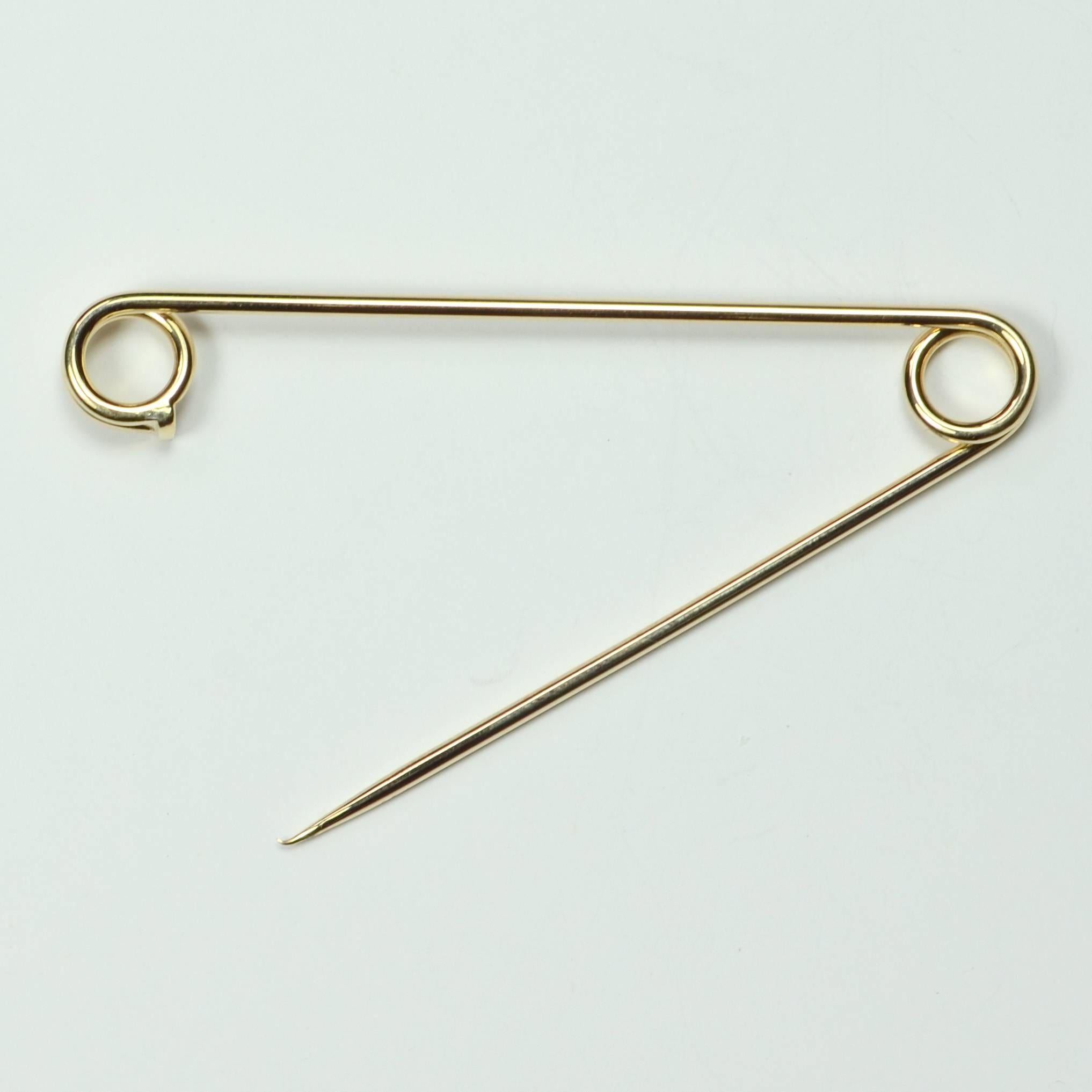 Tiffany & Co. Gold Safety Pin Brooch, circa 1980 1