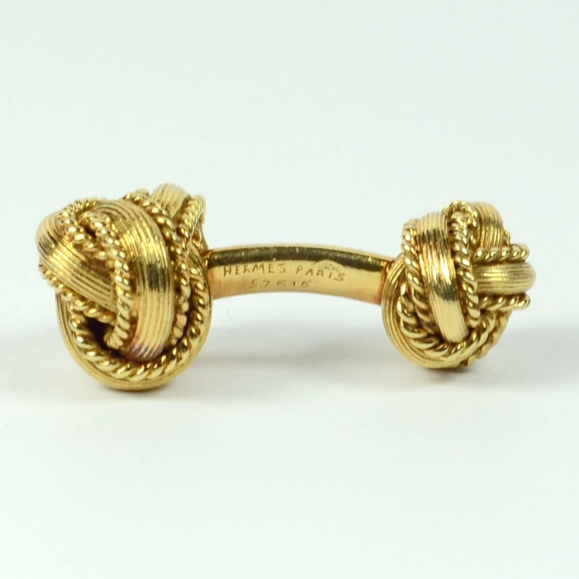 Hermes by Georges L'Enfant Gold Knot Cufflinks 5
