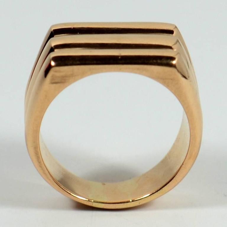 Retro French Ridged Rose Gold Ring For Sale 4