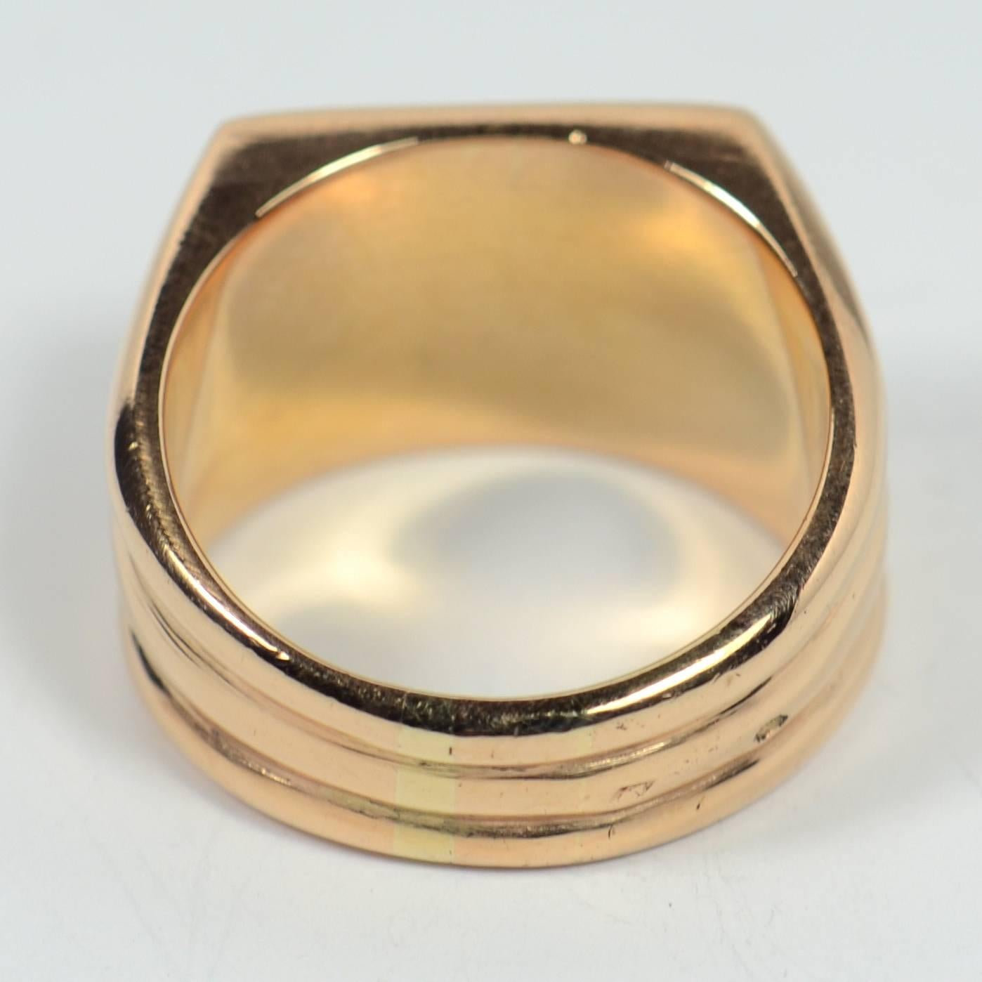 Retro French Ridged Rose Gold Ring For Sale 5