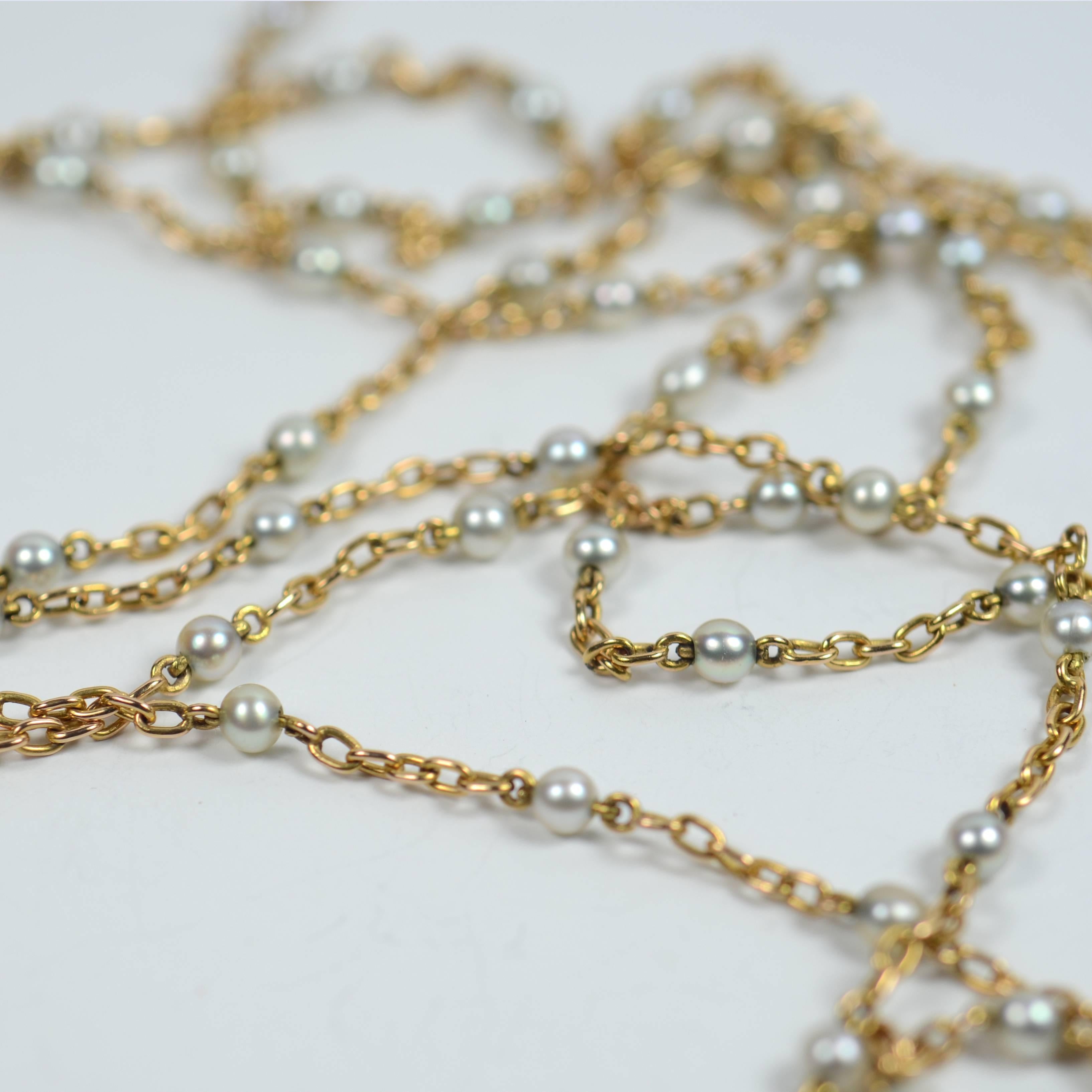 white gold long chain
