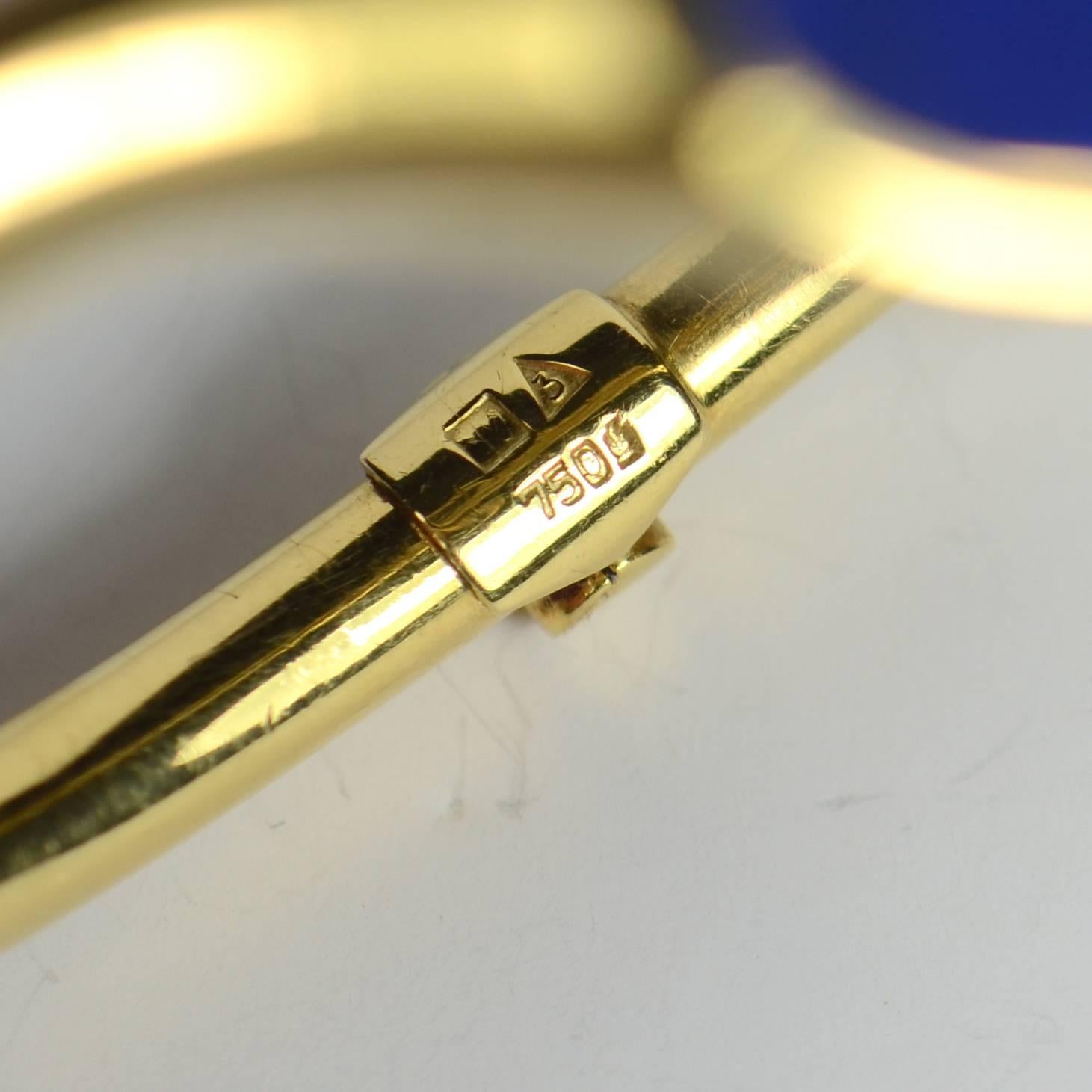 Blue Lapis Lazuli Gold Cuff Bangle Bracelet 3