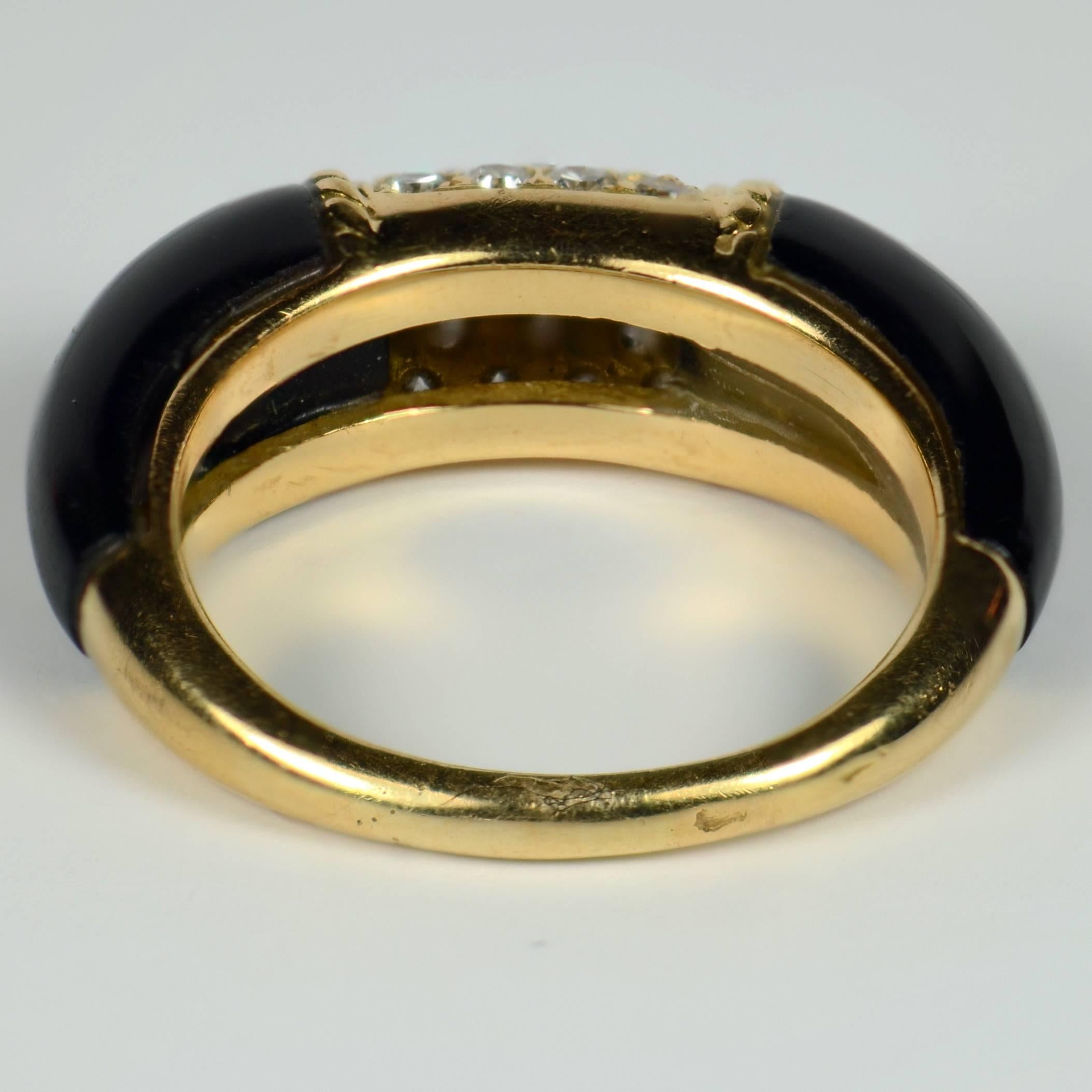 French Black Onyx, Diamond, Yellow Gold 'Philippine' Ring 2