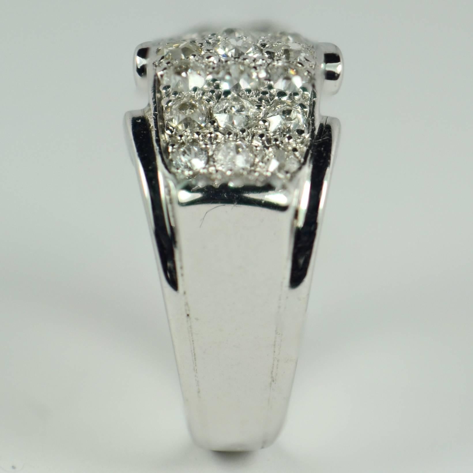 Art Deco Diamond 18 Karat White Gold Bridge Ring For Sale