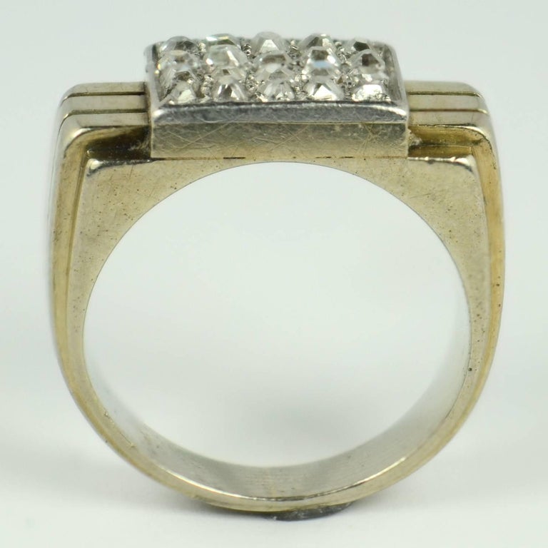 French Art Deco Diamond White Gold Pinky Ring at 1stDibs art deco