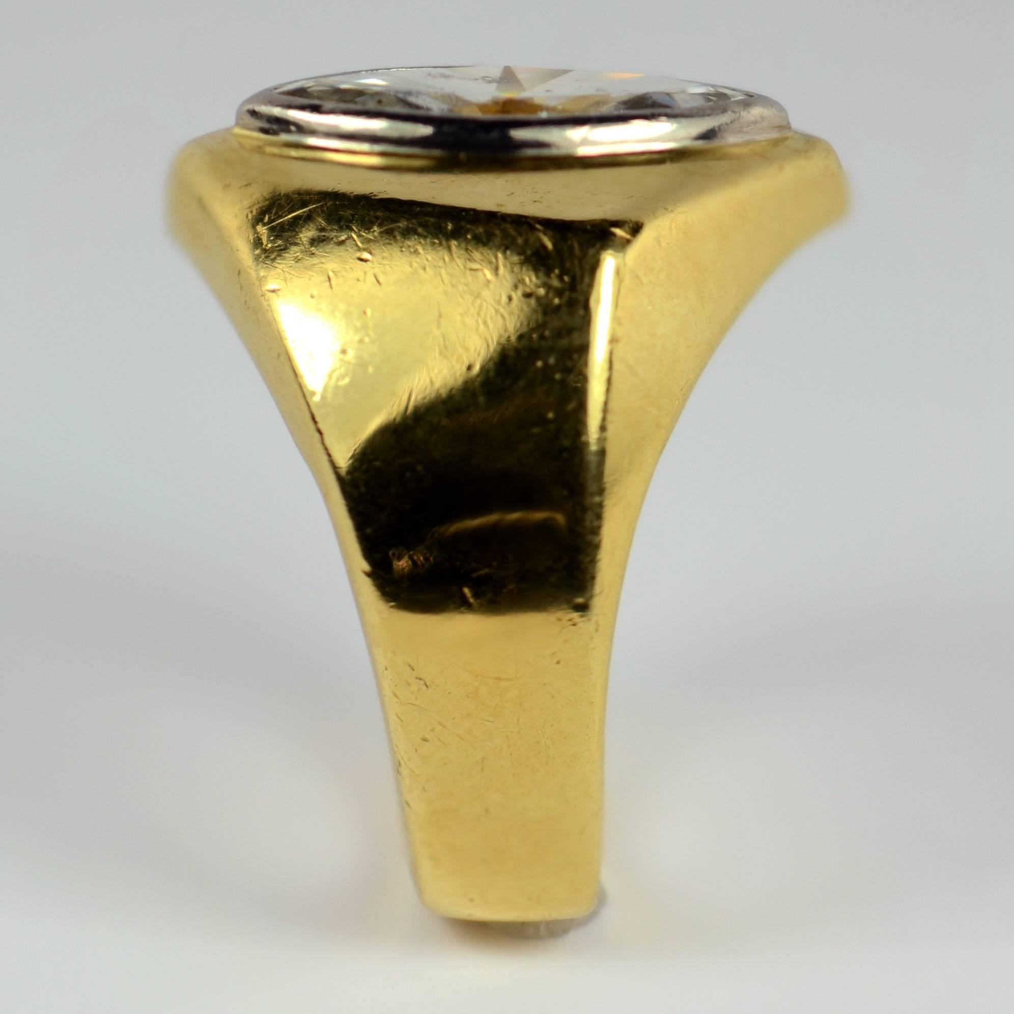 2.25 Carat Marquise Diamond Gold Asymmetric Ring 5