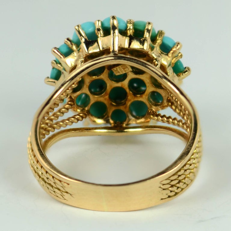 Passport to Turkey Gold Plated Filigree Detailed Flower Dome Ring