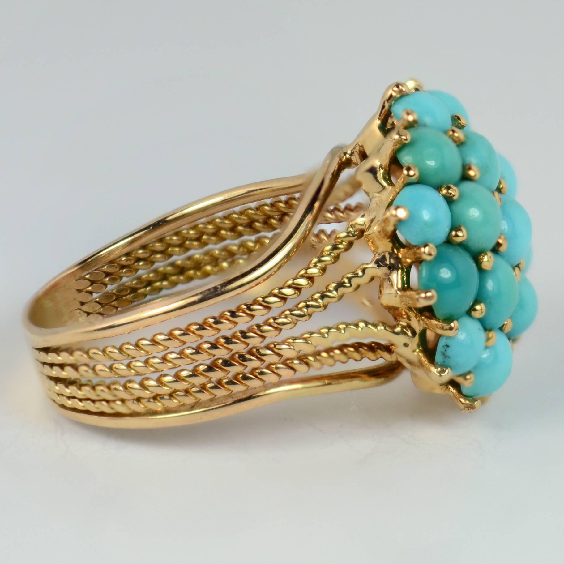 Turquoise Gold Dome Ring 1