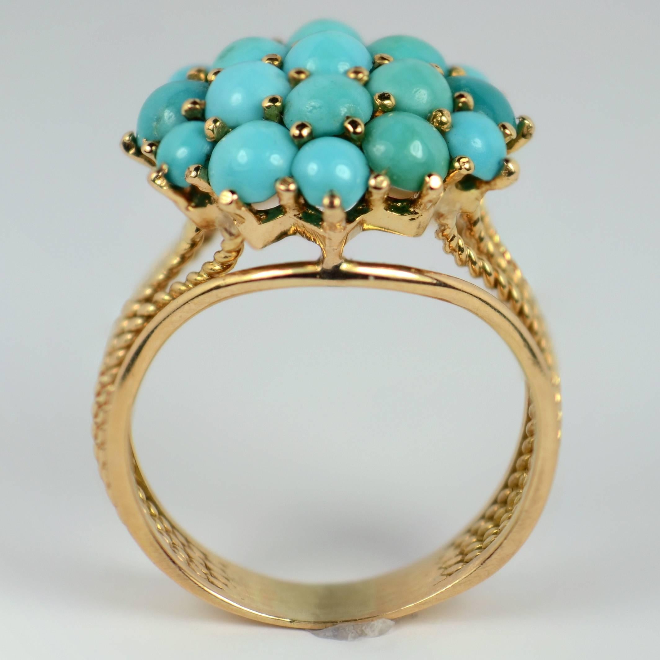 Turquoise Gold Dome Ring 3