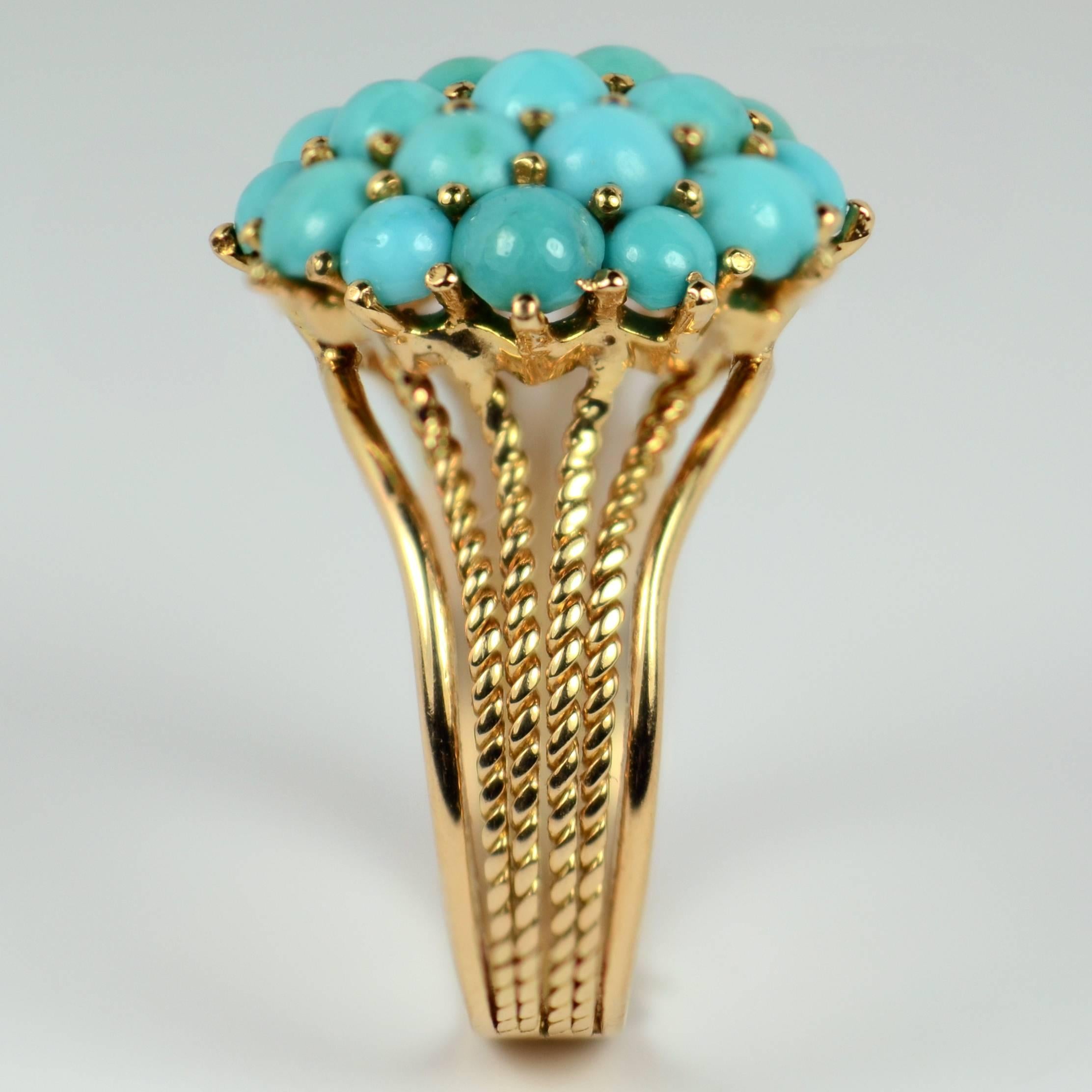 Turquoise Gold Dome Ring 2