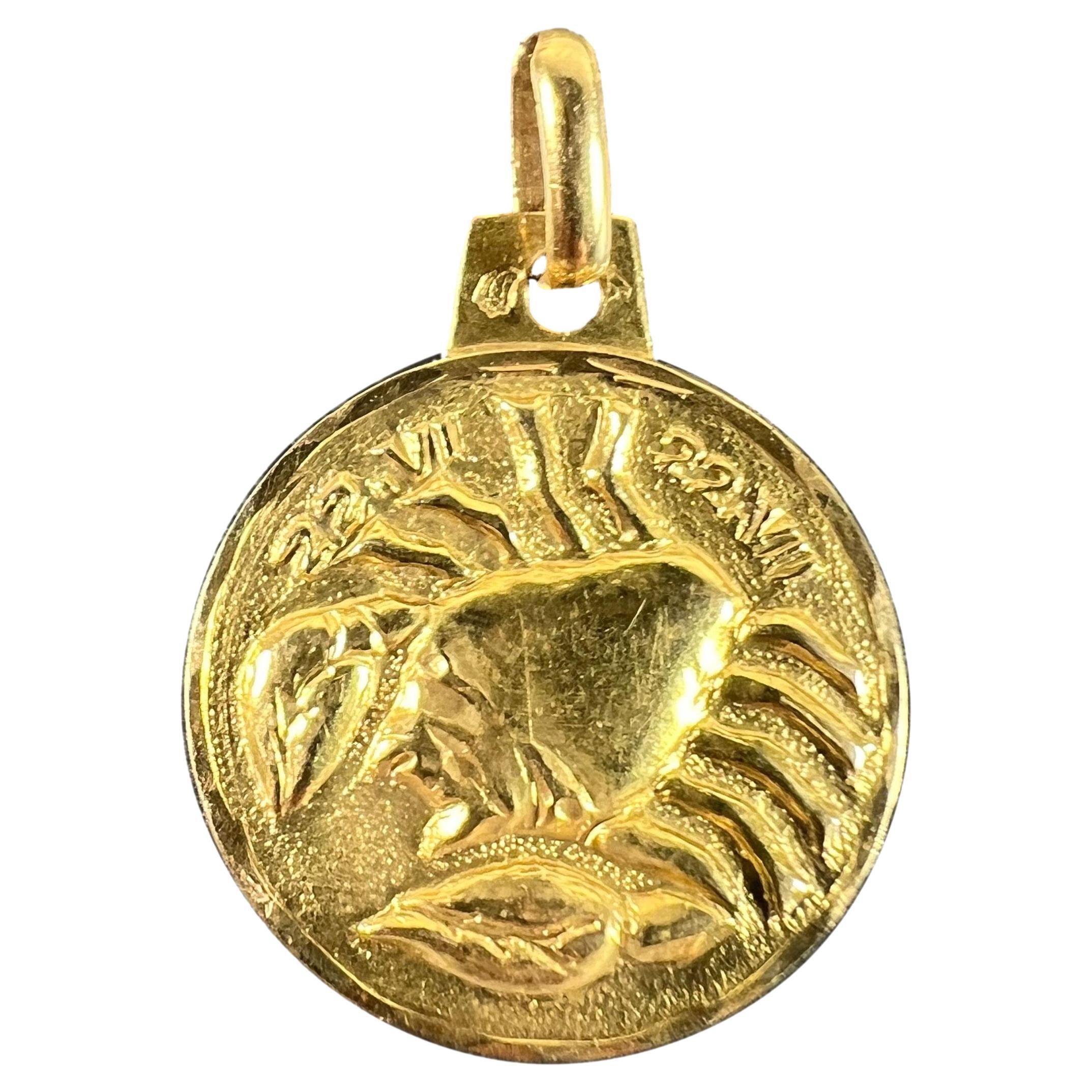 French 18 Karat Yellow Gold Zodiac Cancer Charm Pendant