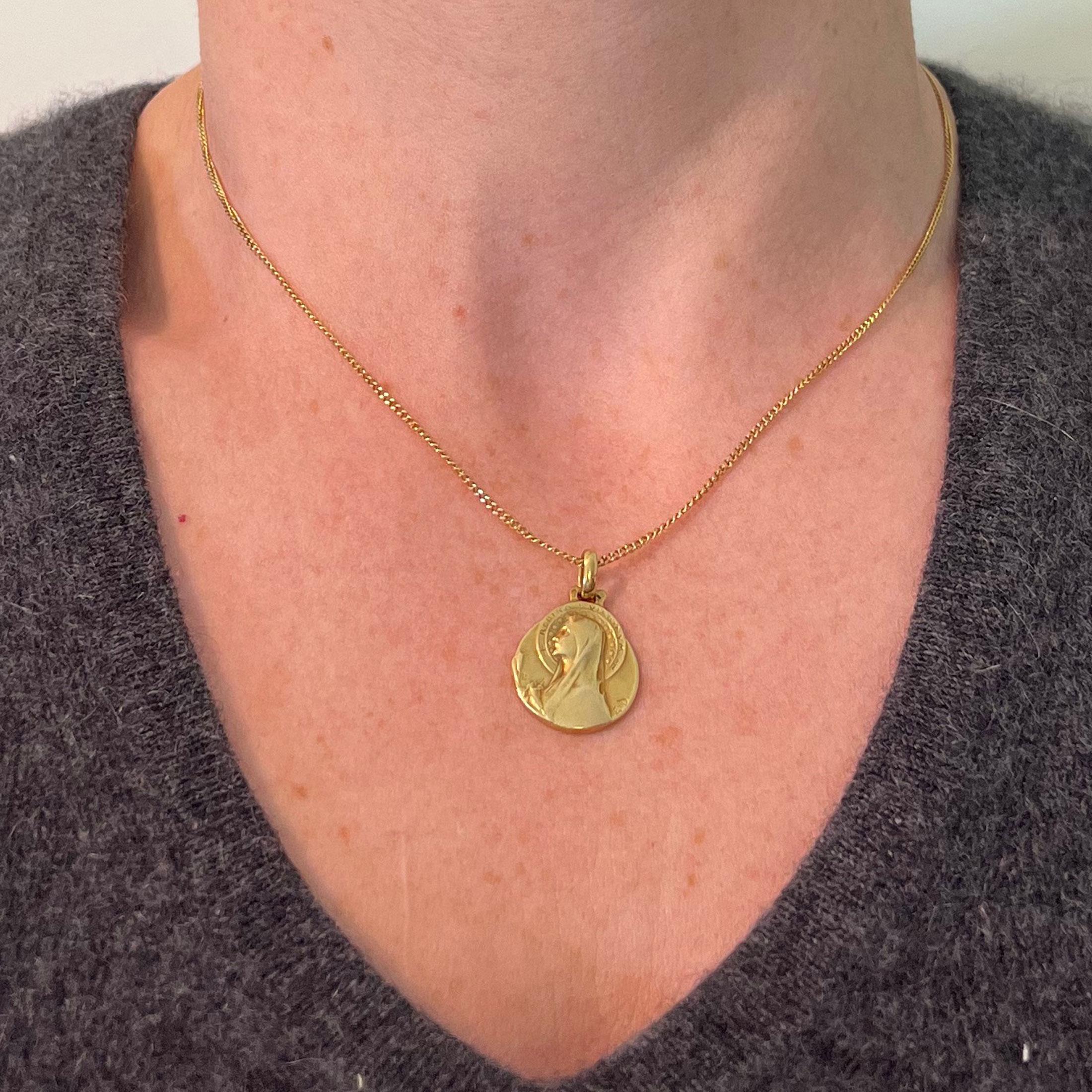 virgin mary gold pendant
