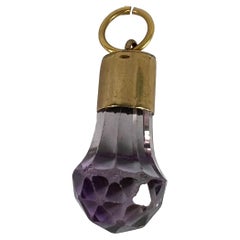 Ciondolo Charm Fob in oro giallo 18K con ametista
