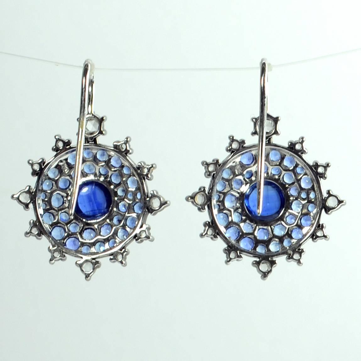 Women's Nam Cho Bullseye Kyanite Sapphire Diamond Gold Earrings