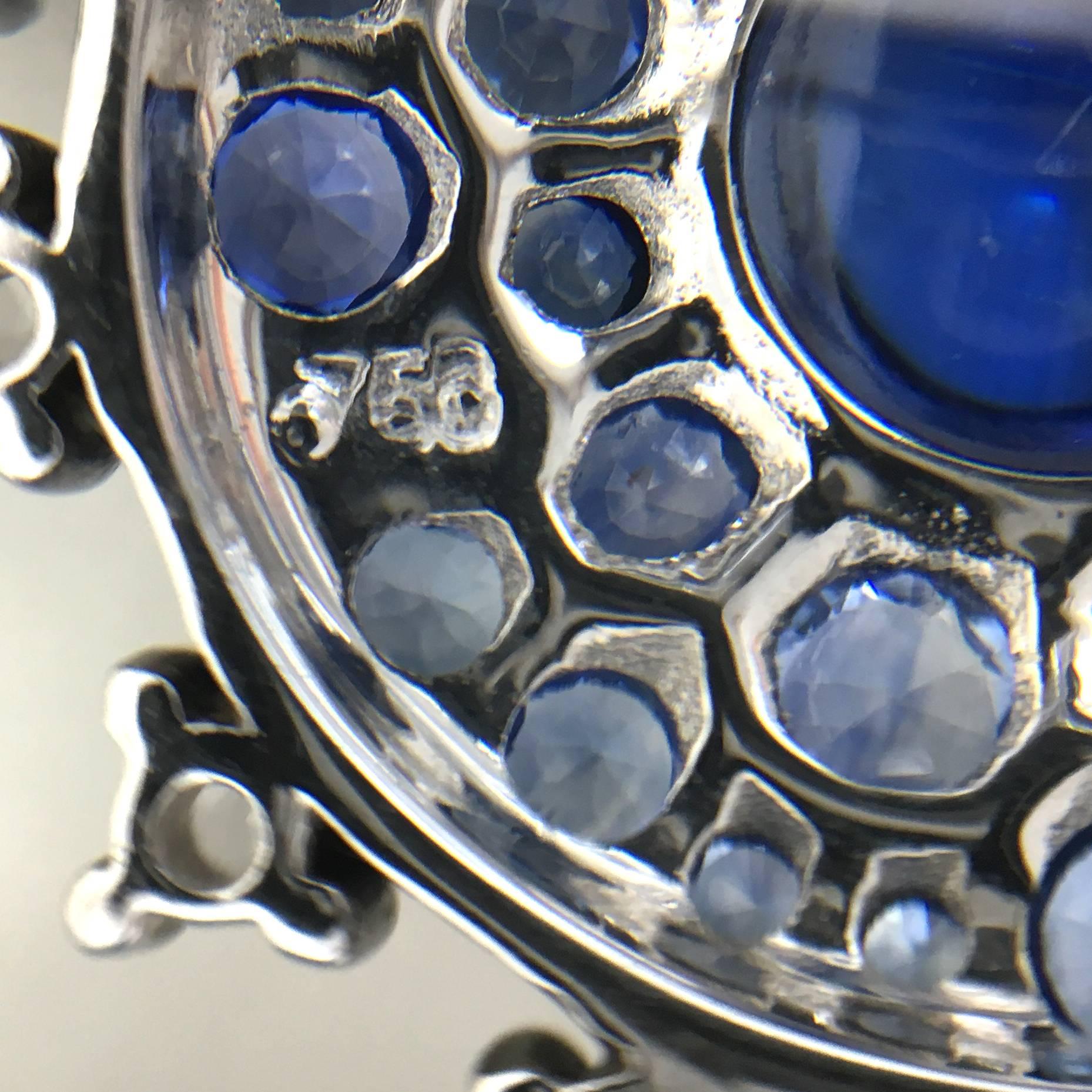 Nam Cho Bullseye Kyanite Sapphire Diamond Gold Earrings 2