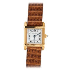 Cartier Lady's Yellow Gold Tank Chinois Wristwatch circa 2000