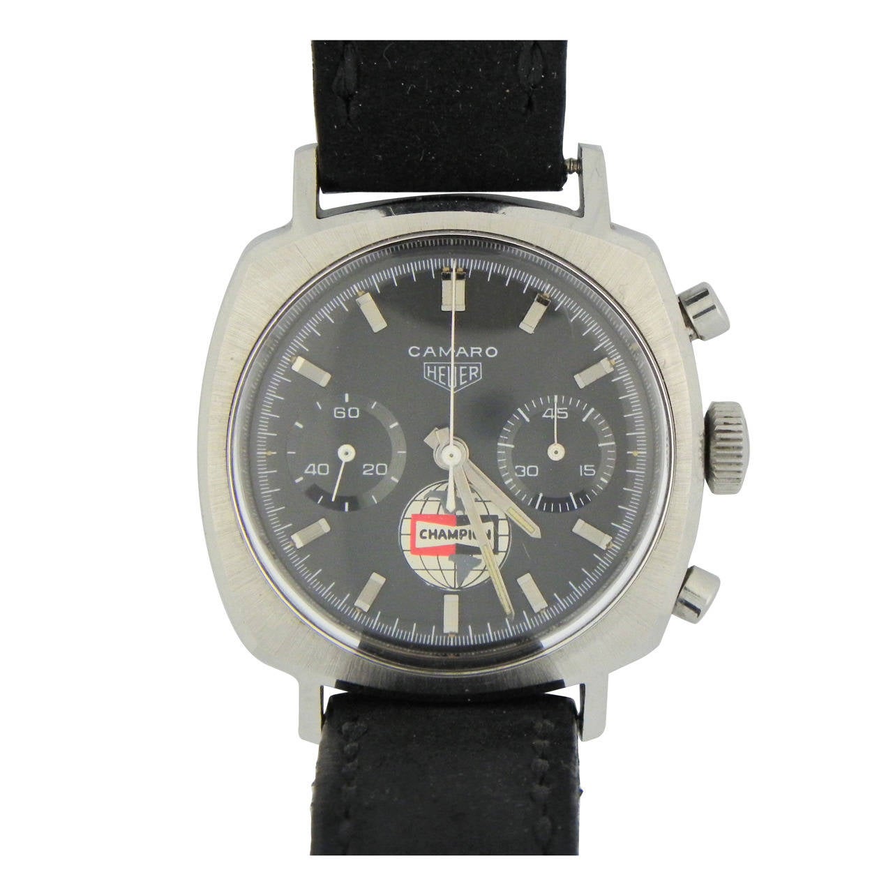 Heuer Vintage "Camaro  " two Register Stainless Steel Chronograph