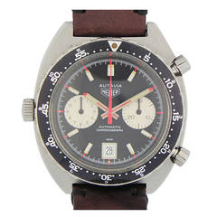 Retro Heuer Stainless Steel Autavia Automatic Chronograph Wristwatch with Date