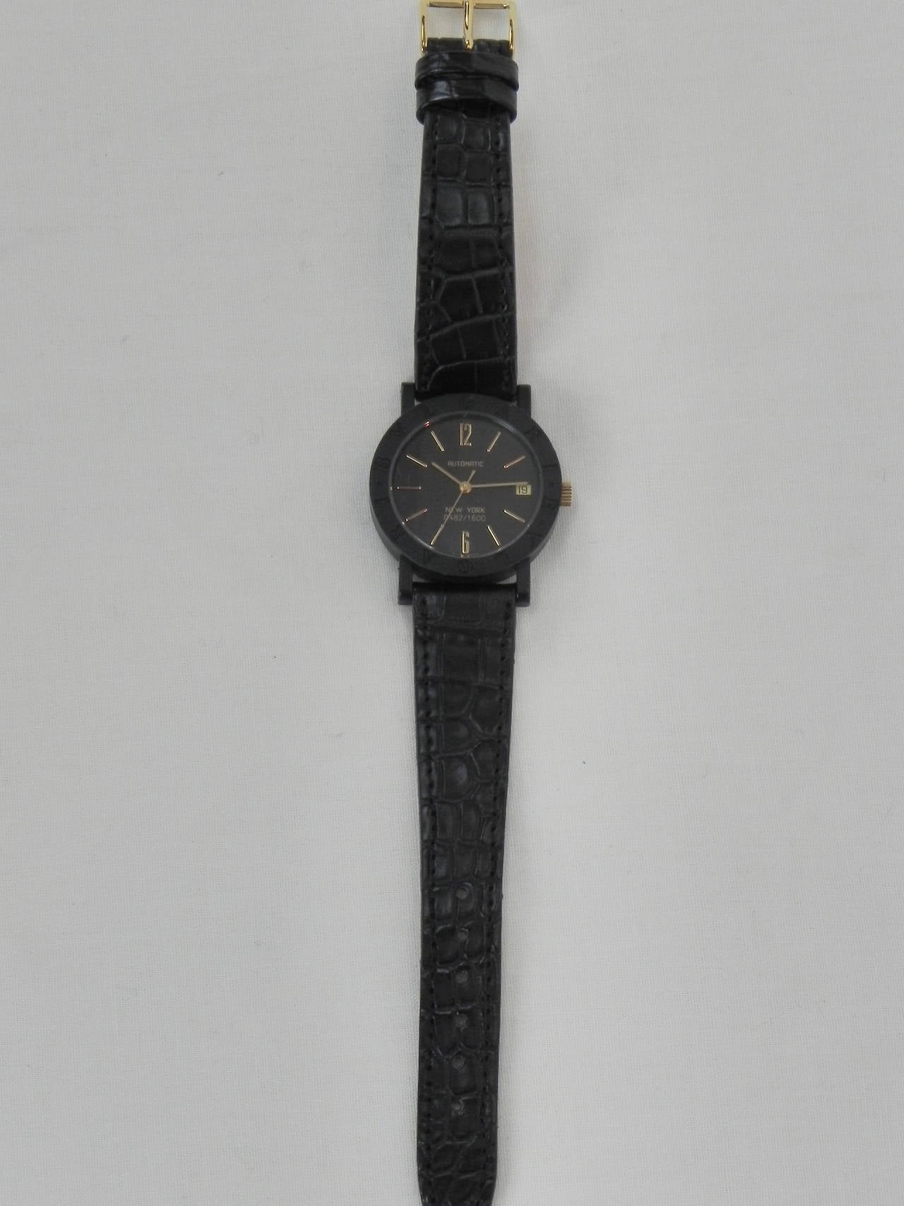 Women's or Men's Bulgari Carbon Fiber Black Automatic New York Limited Edition Wristwatch