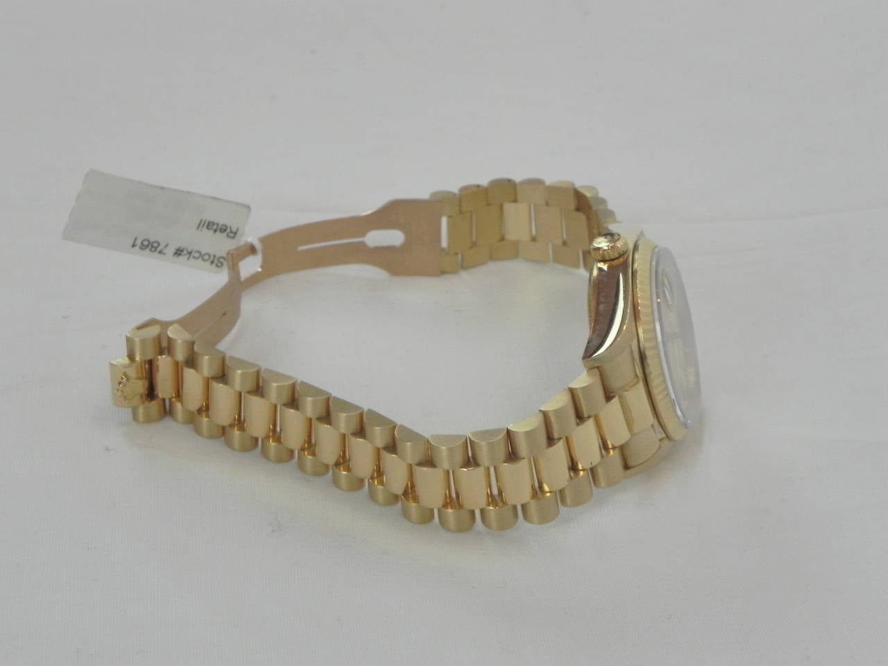 Women's or Men's Rolex Yellow Gold Automatic Quickset President Wristwatch Ref 18038 circa 1987