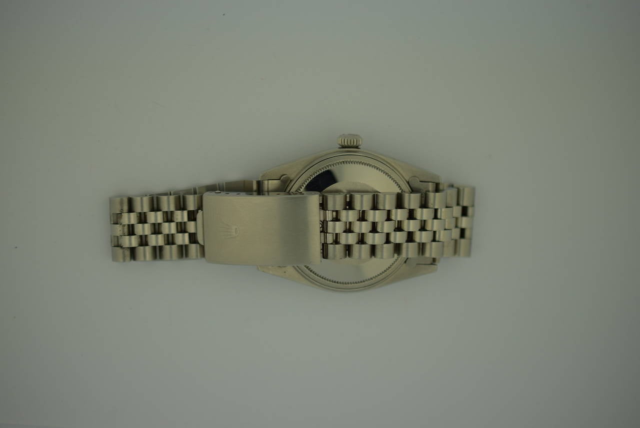 Rolex Stainless Steel Gold Bezel Oyster Perpetual DateJust Wristwatch Ref 1601 1