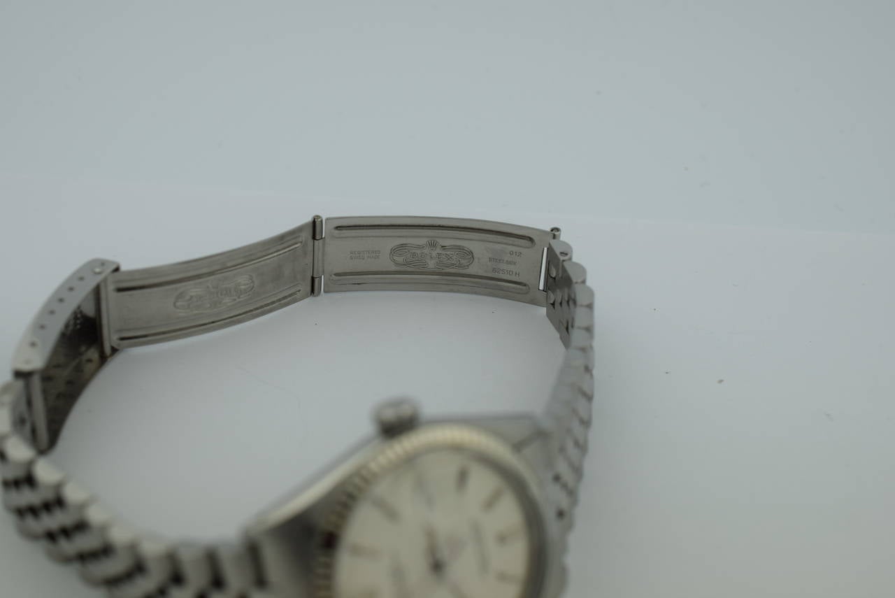 Rolex Stainless Steel Gold Bezel Oyster Perpetual DateJust Wristwatch Ref 1601 3