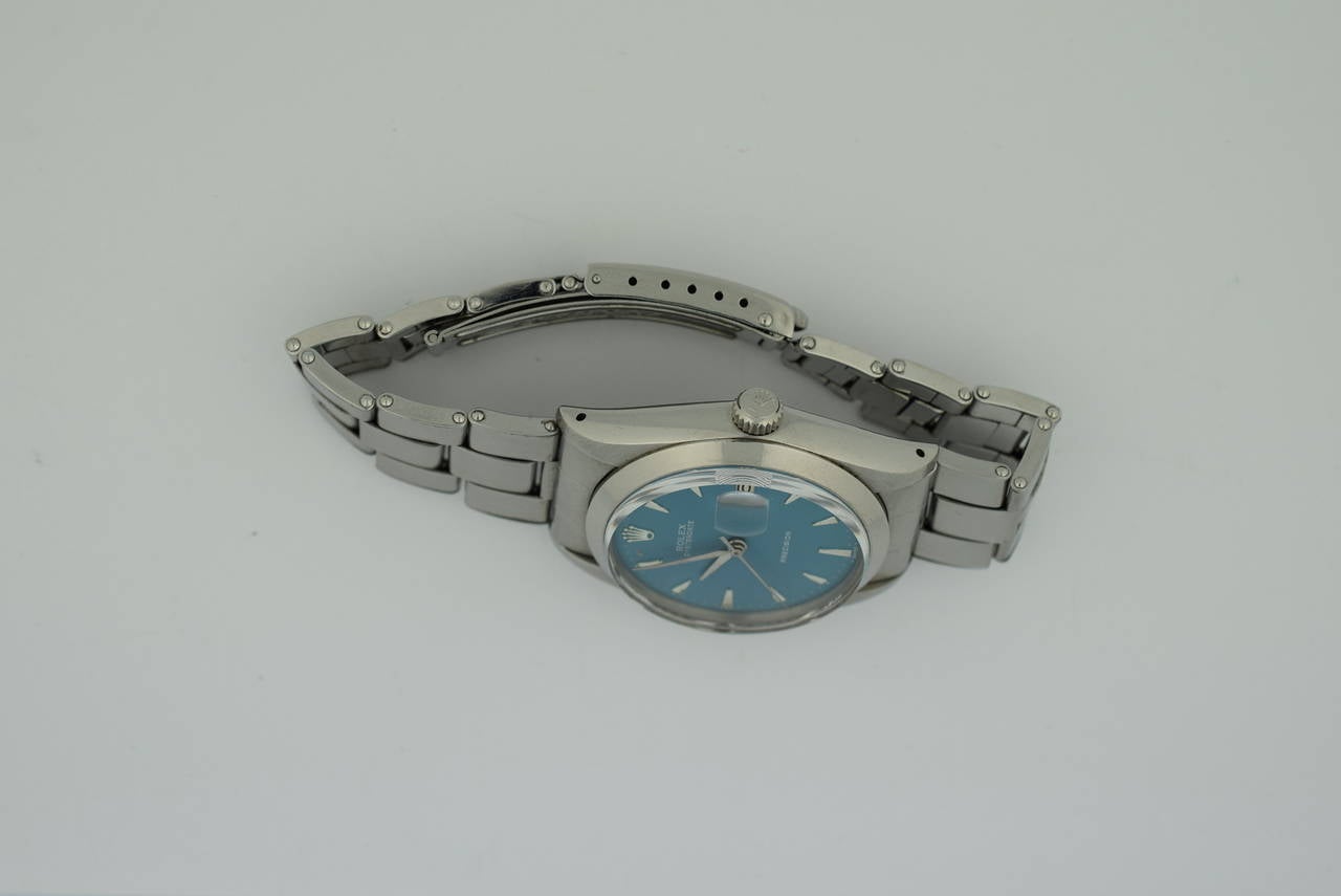 Rolex Stainless Steel Precision Oyster Date Manual Wind Wristwatch Ref 6694 In Good Condition In New York, NY