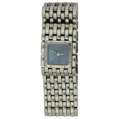 Cartier Lady's Stainless Steel Ruban MOP Dial Quartz Bracelet Wristwatch