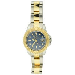 Rolex Lady's Yellow Gold Stainless Steel Yachtmaster with Blue Dial Ref 69623