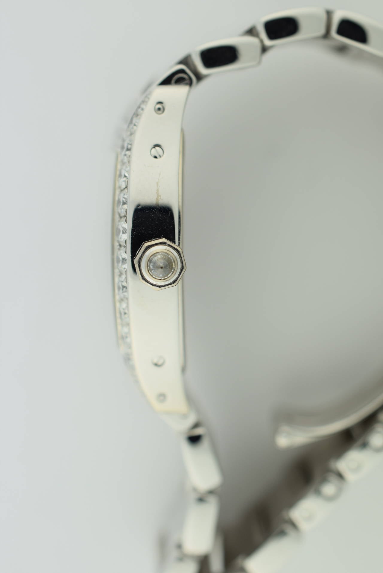 Cartier Lady's White Gold Tortue With Diamond Bezel Quartz Wristwatch 2