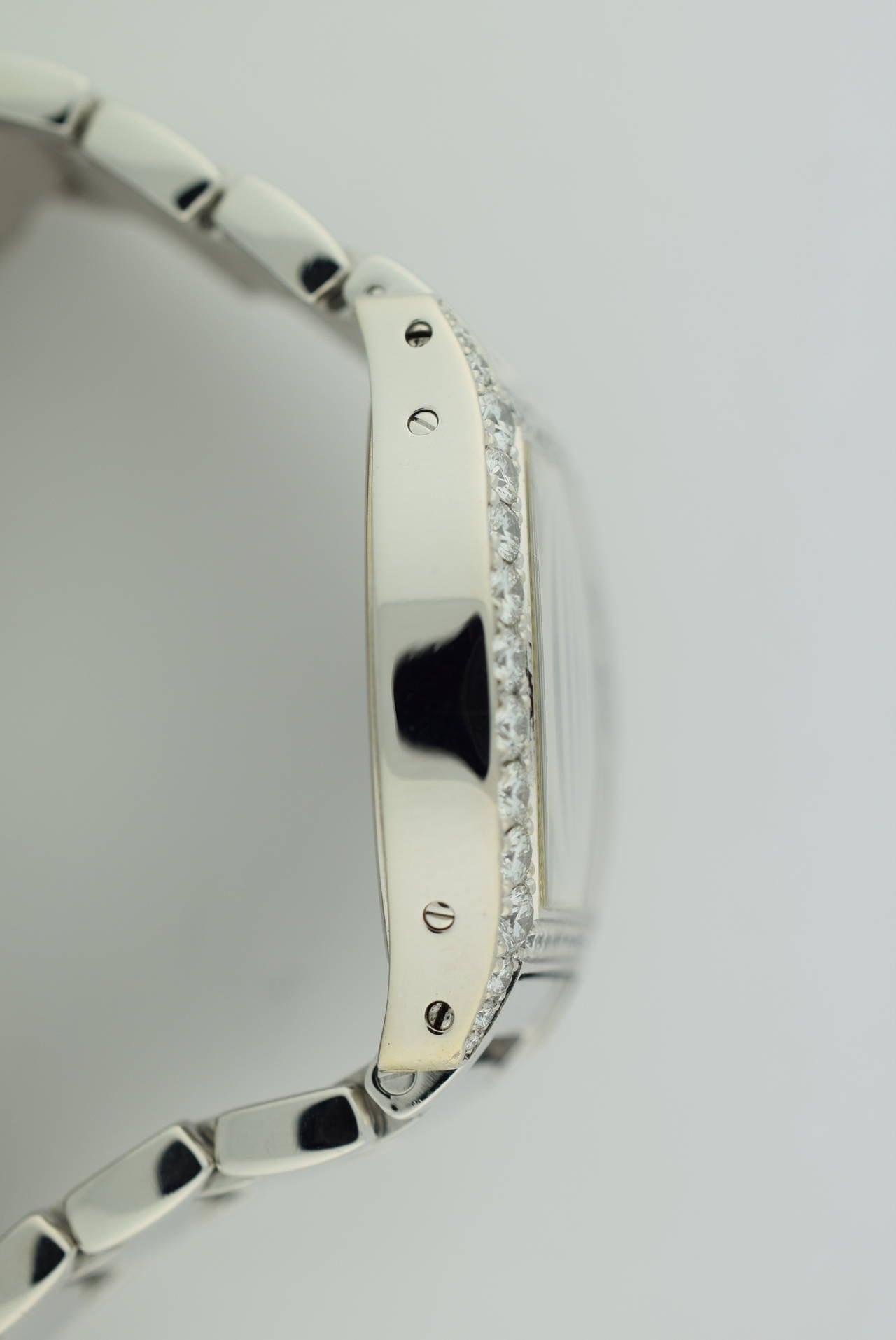 Cartier Lady's White Gold Tortue With Diamond Bezel Quartz Wristwatch 3