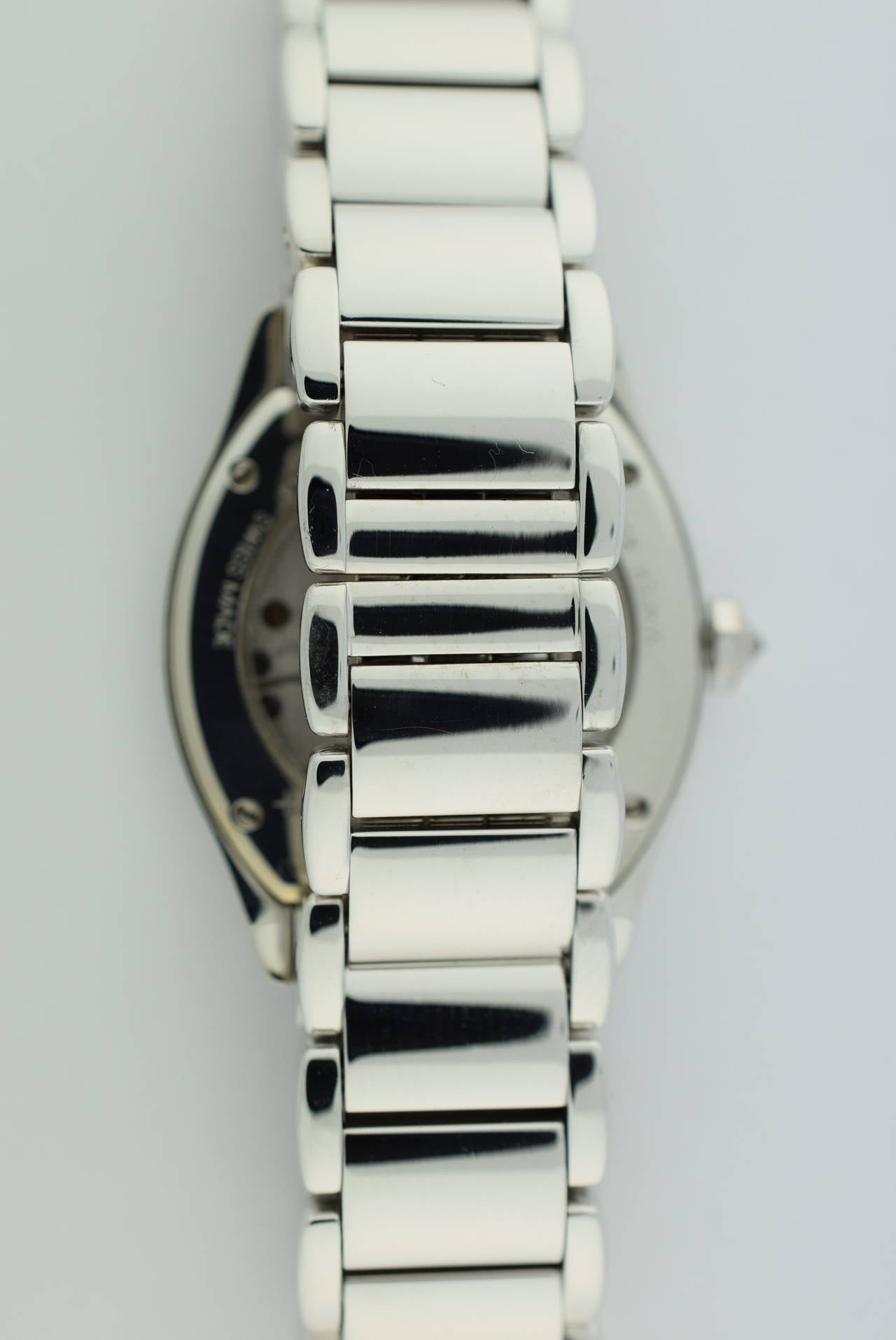 Cartier Lady's White Gold Tortue With Diamond Bezel Quartz Wristwatch 4