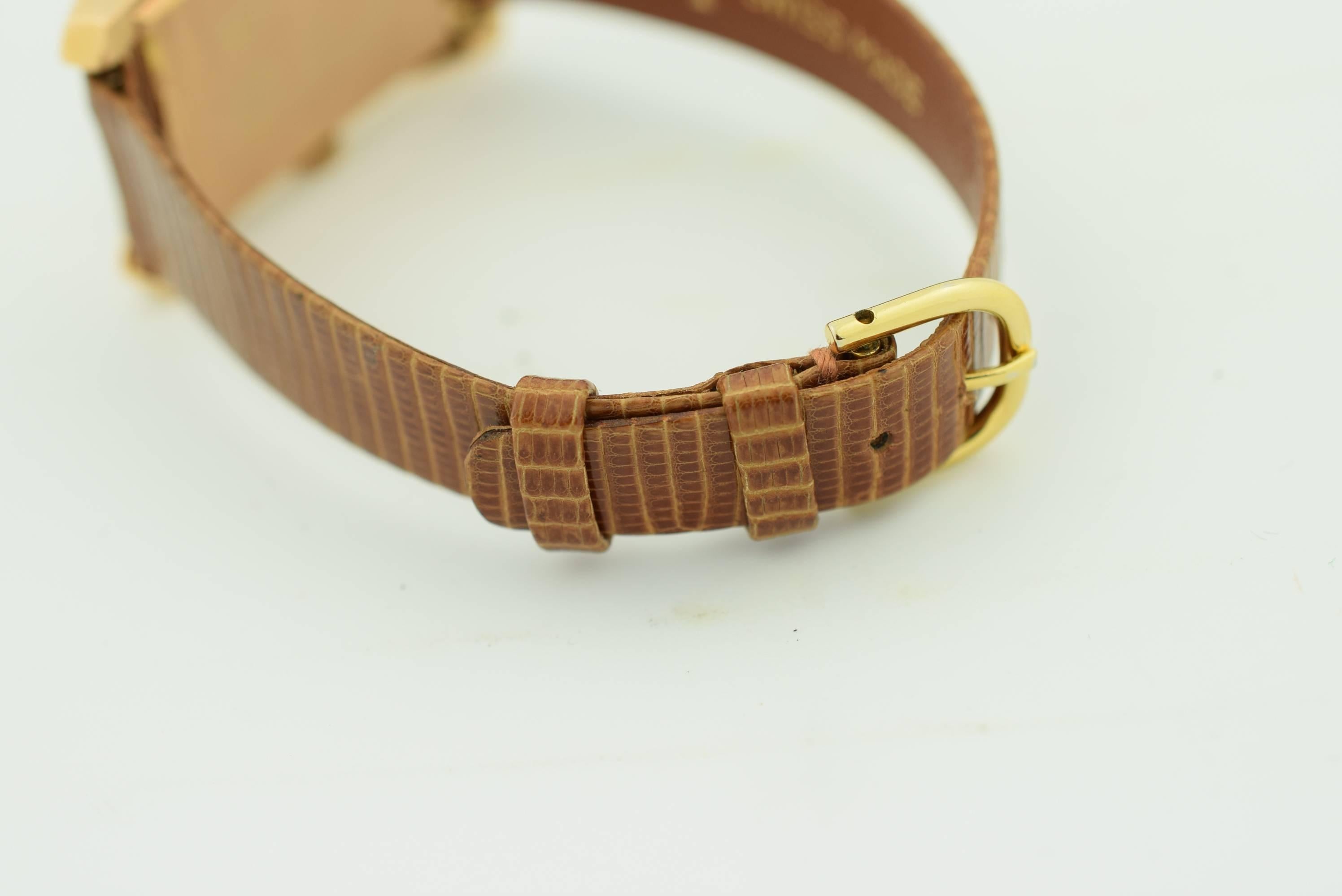 Women's or Men's Patek Philippe Rose Gold Rectangular Wristwatch Ref 2553