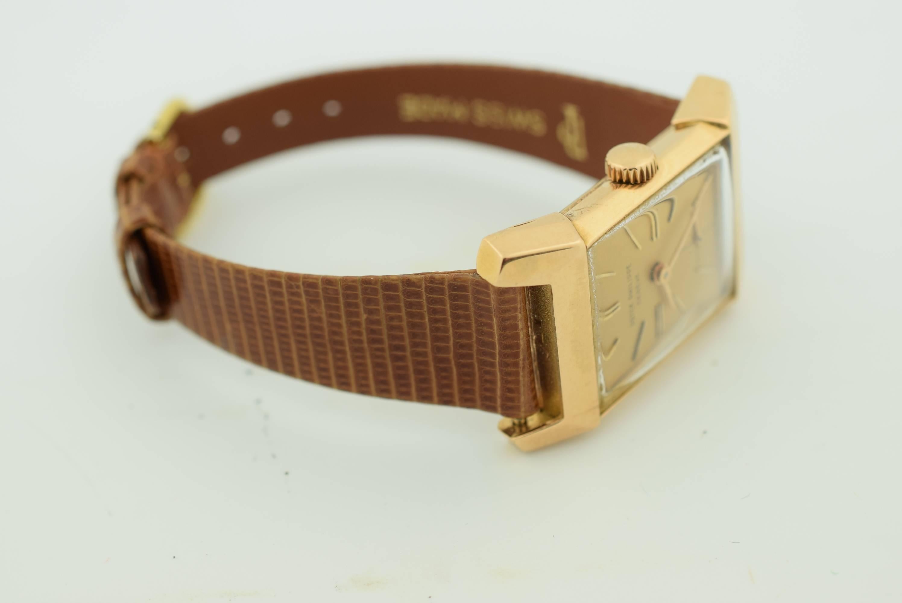 Patek Philippe Rose Gold Rectangular Wristwatch Ref 2553 1
